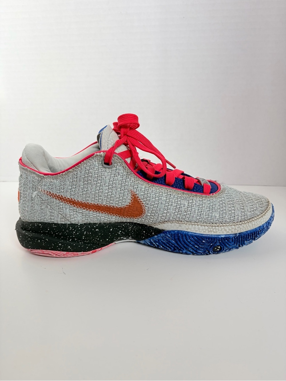 Nike Lifer Basketball Sneakers LeBron 20 Low Top Multicolor Grey Blue Size 7.5 - Picture 10 of 16
